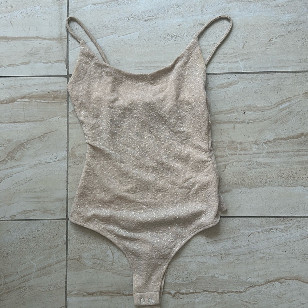 Sparkly champagne bodysuit